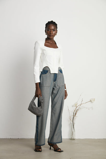 Clothilde wideleg panelled jeans