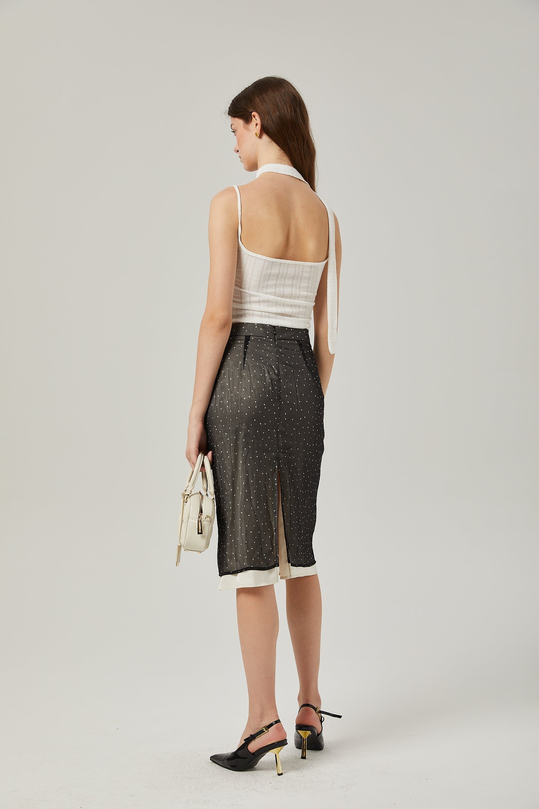 Gisèle tiewaisted polkadot print skirt