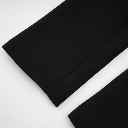 Suzanne black pleated jacket  trousers matching set