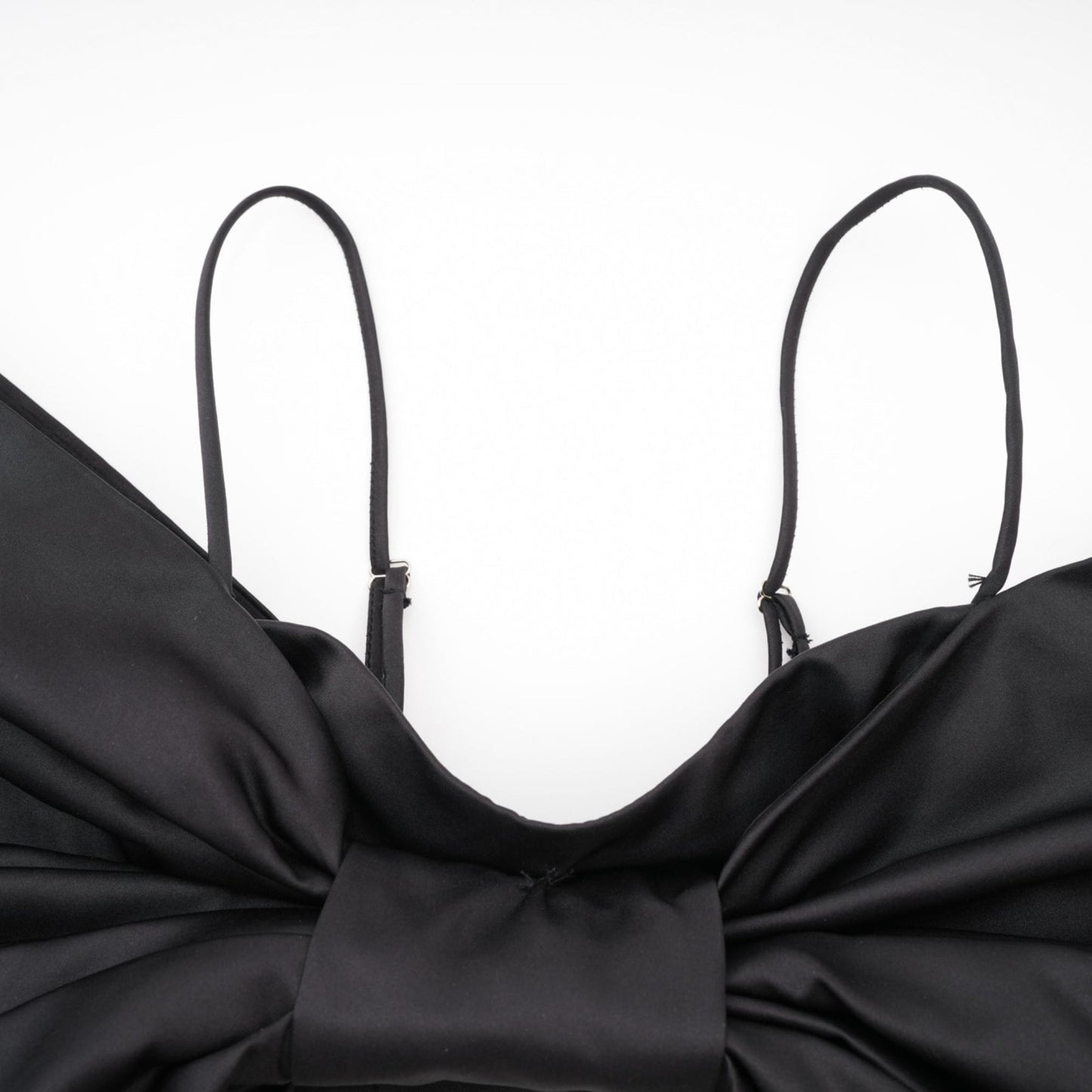 Solène bowknot scoopback top in Black