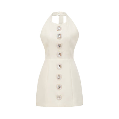 Charlene embellished openback mini dress