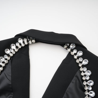 Odette black openback blazer