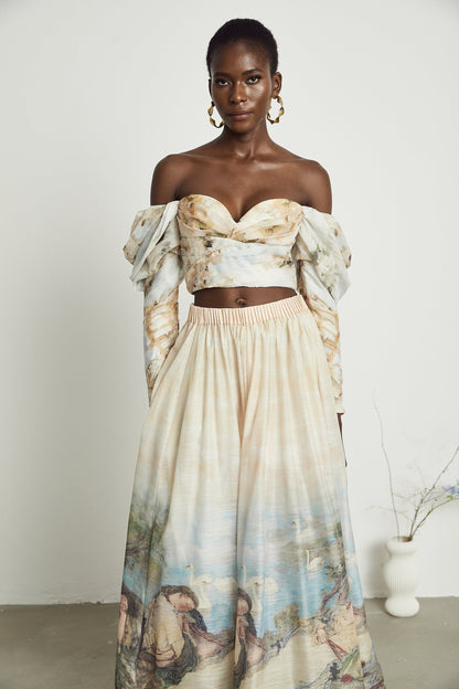 Émmanuelle patternprint top  skirt matching set