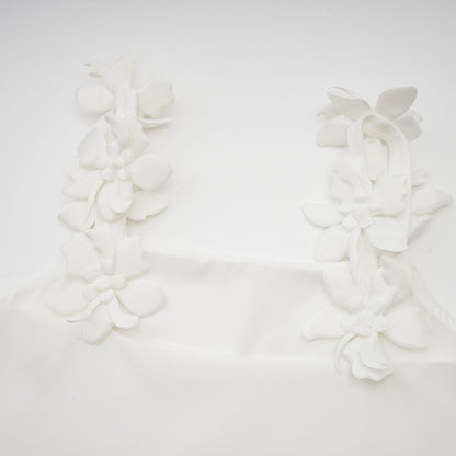 Odette white fauxfloral top  skirt matching set