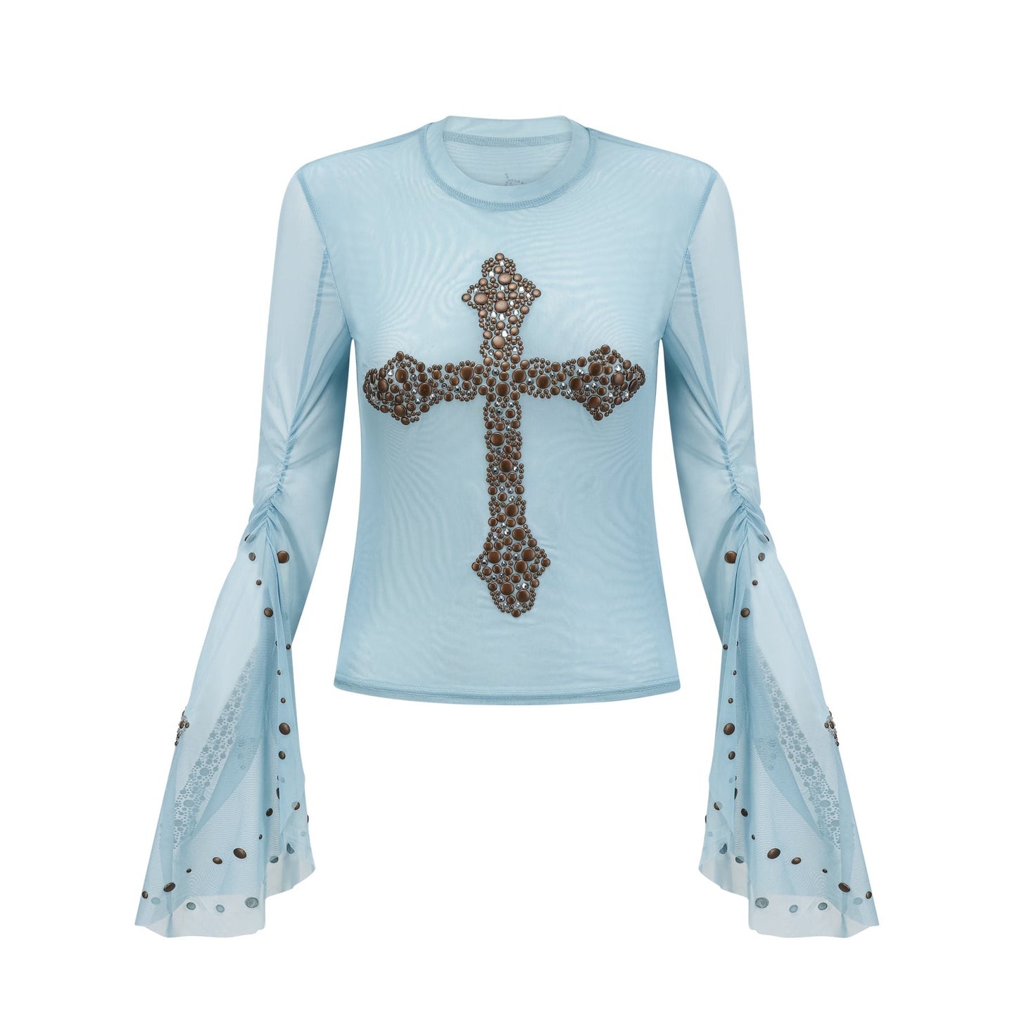 Émmanuelle semisheer studembellished top