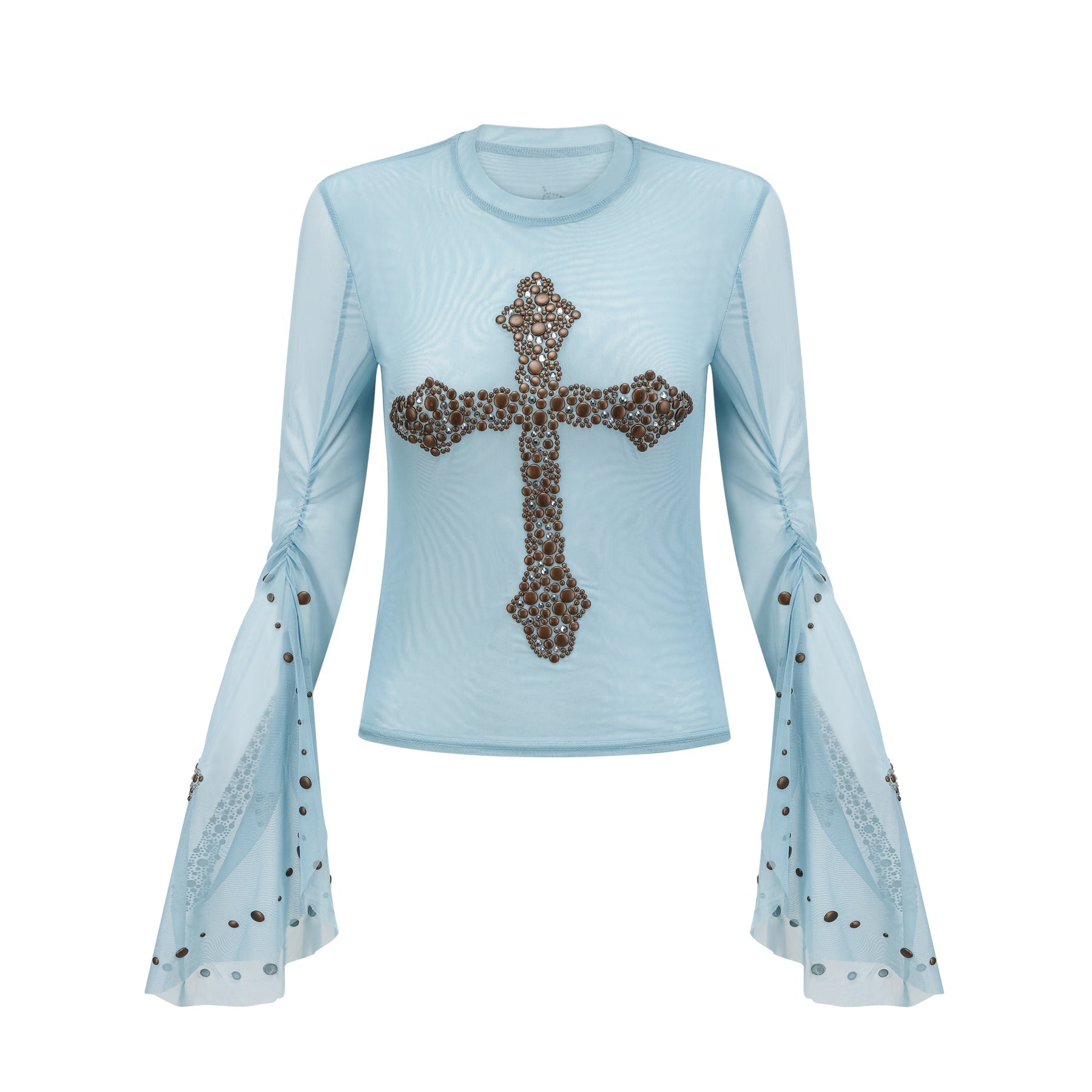 Émmanuelle semisheer studembellished top