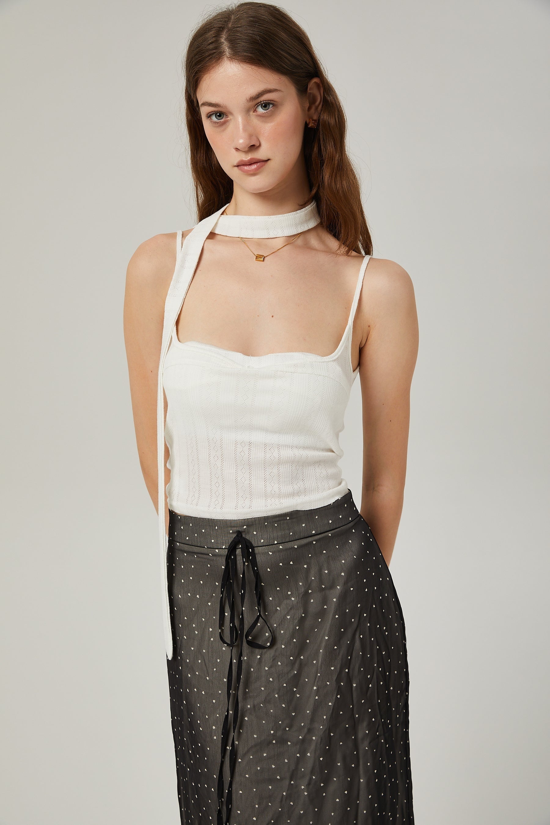 Gisèle tiewaisted polkadot print skirt