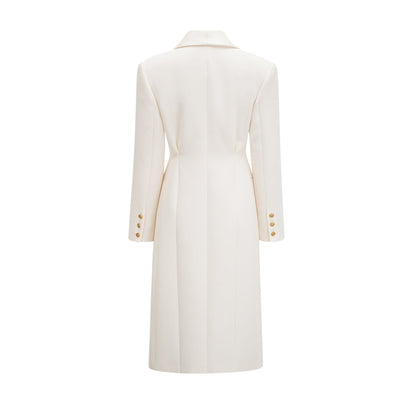 Illyria white singlebreasted long coat