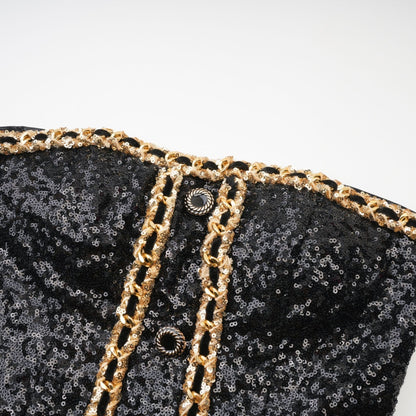Eulalia black embellished mini dress