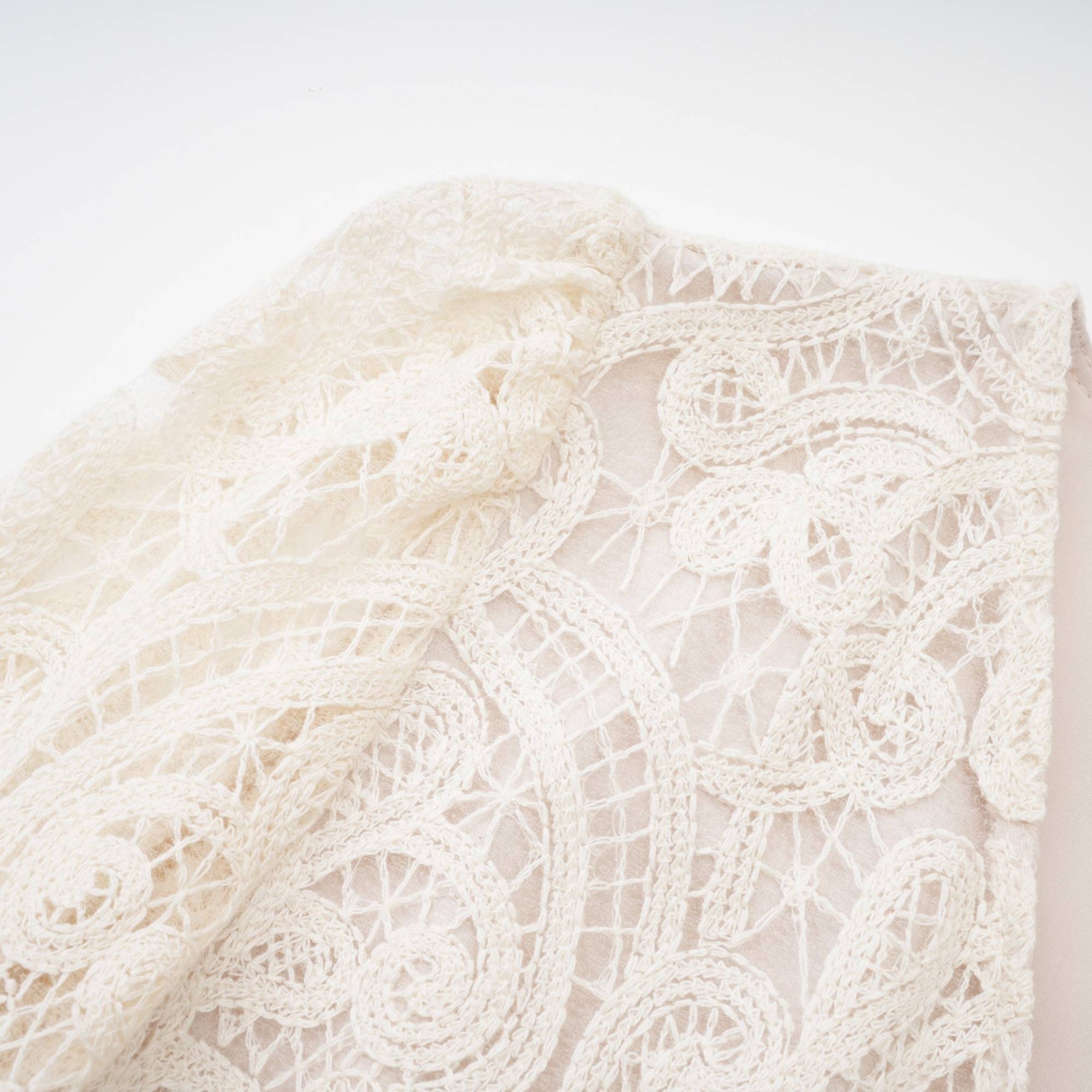 Galatea white lace longsleeve dress