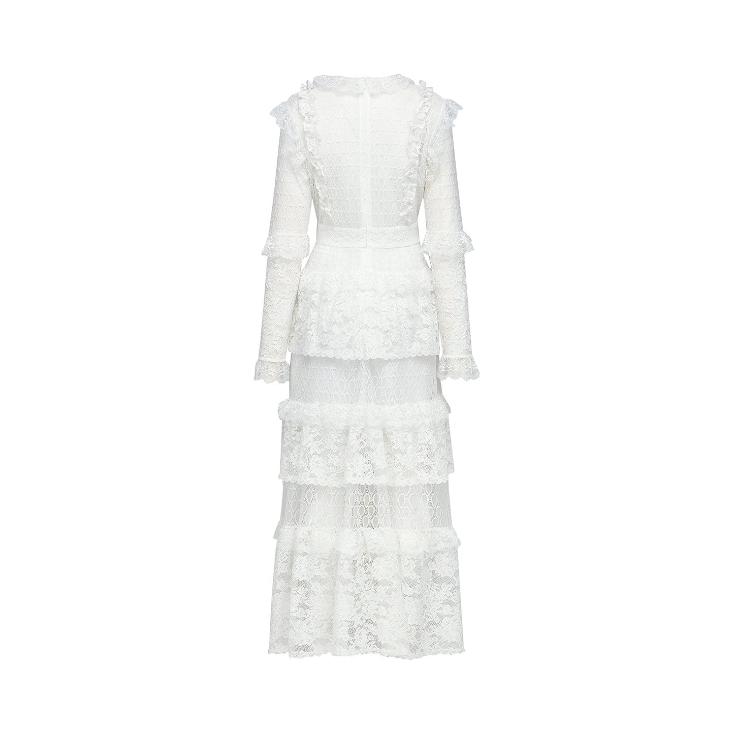 Aimée layered cutout lace embroidered midi dress