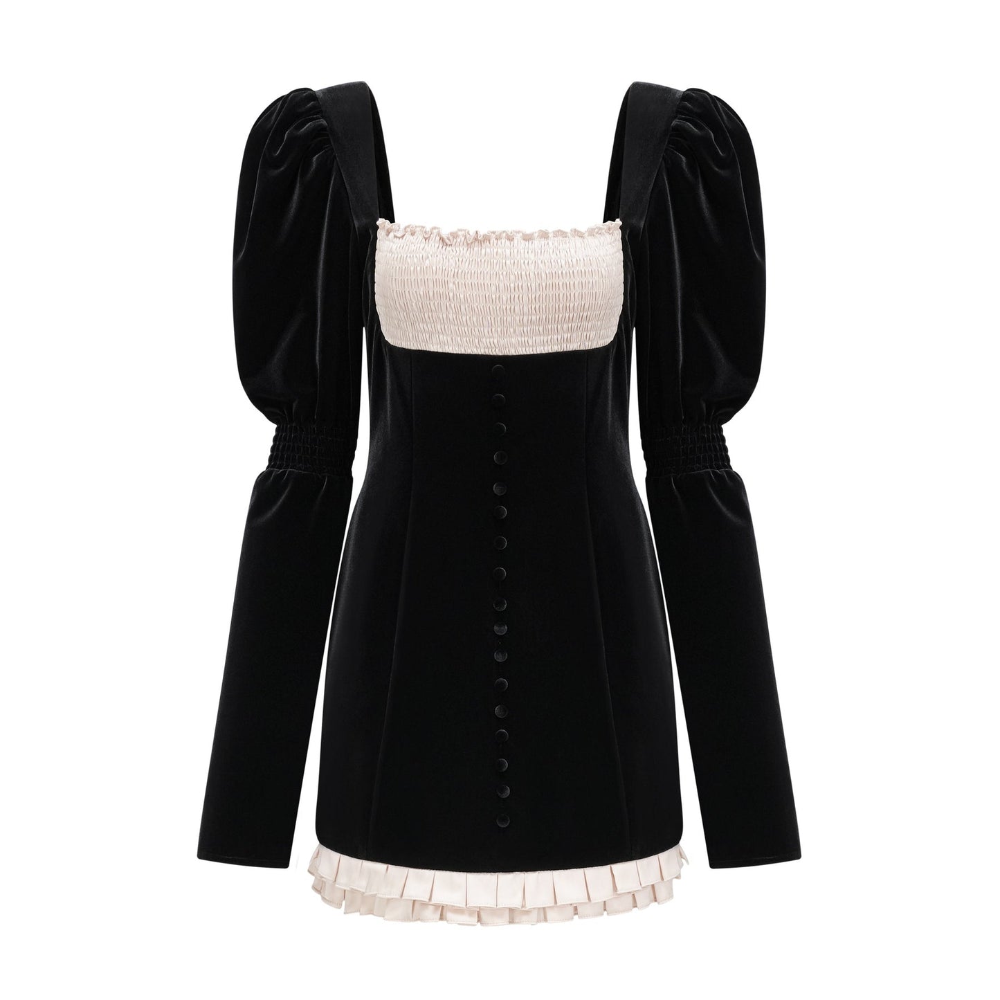 Coralie longsleeved velvet mini dress