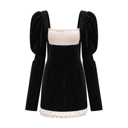 Coralie longsleeved velvet mini dress