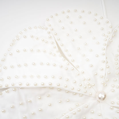 Maëlle fauxpearl embellished top