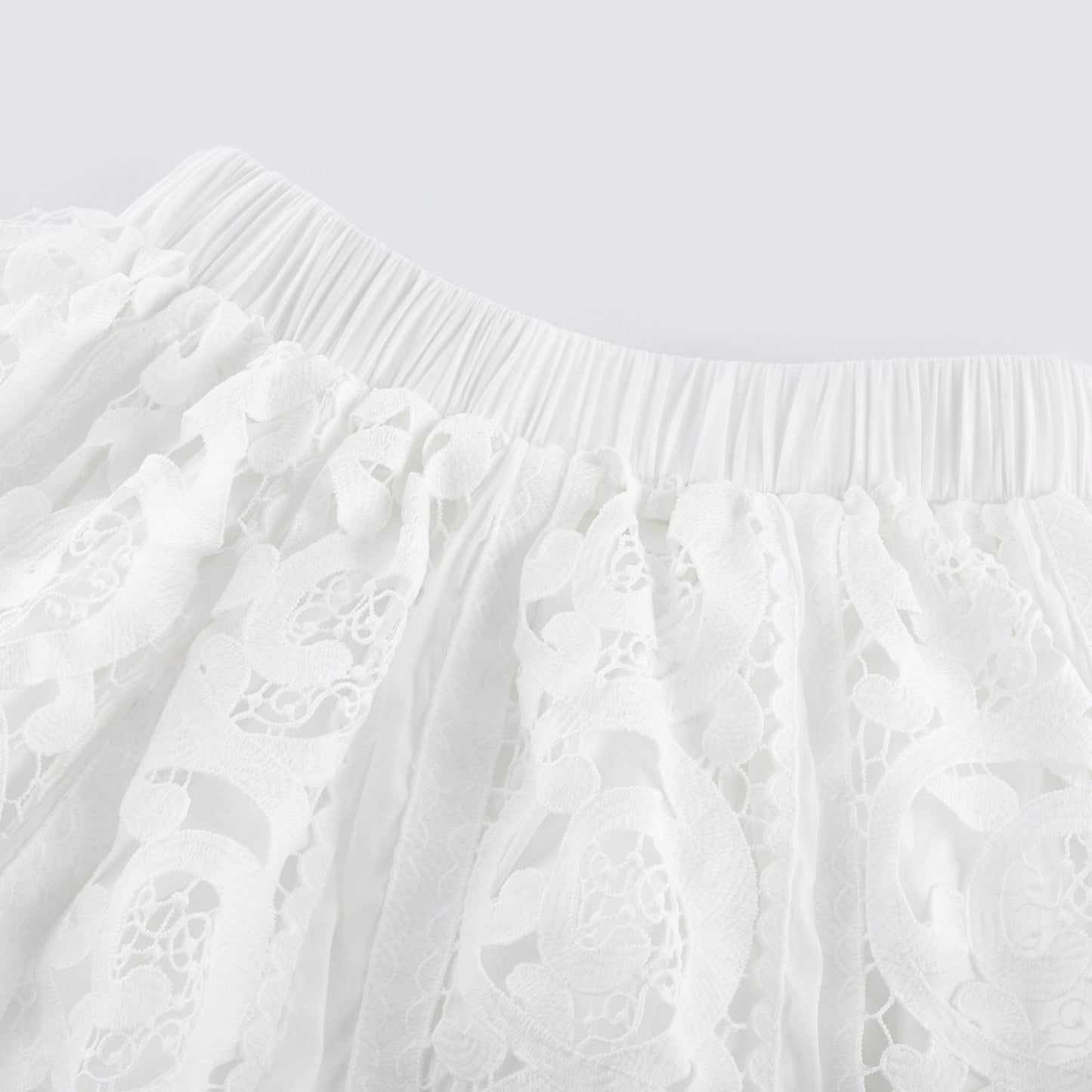 Marie lacefloral embellished shirt  skirt matching set