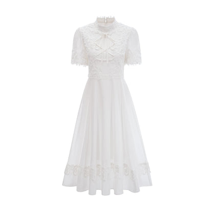 Patricia white florallace midi dress