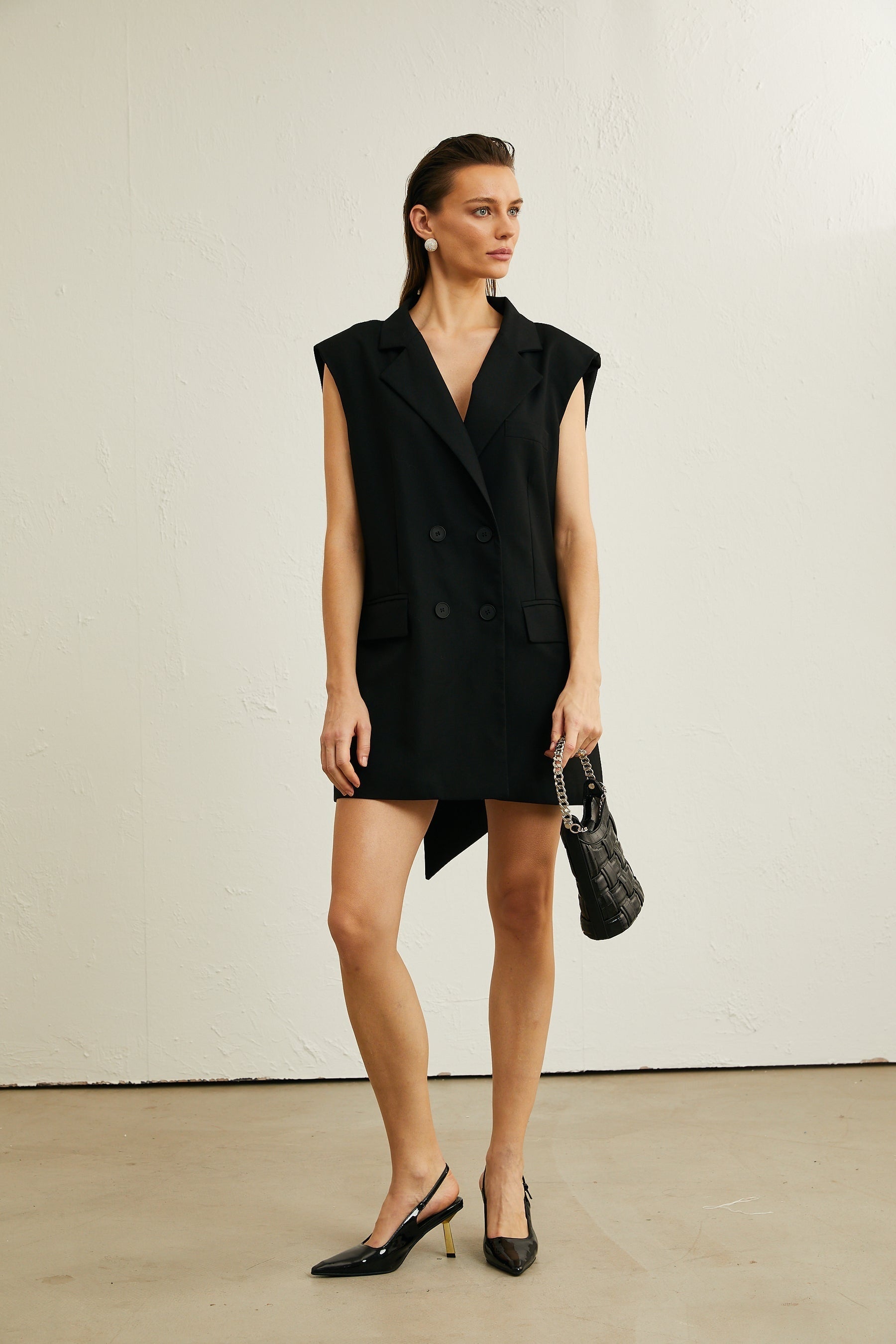 Irina bowdetail sleeveless blazer dress