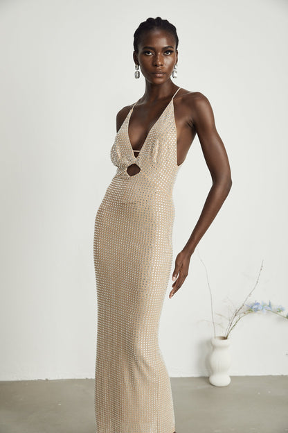 Sorrel embellished cutout midi dress