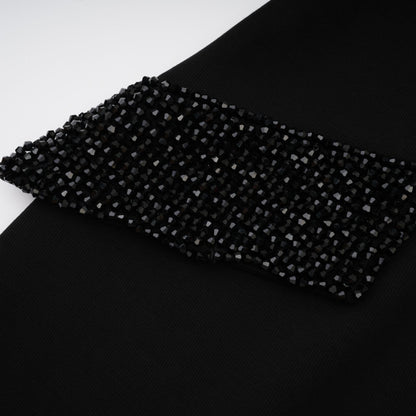 Gaëlle black embellished longsleeved dress
