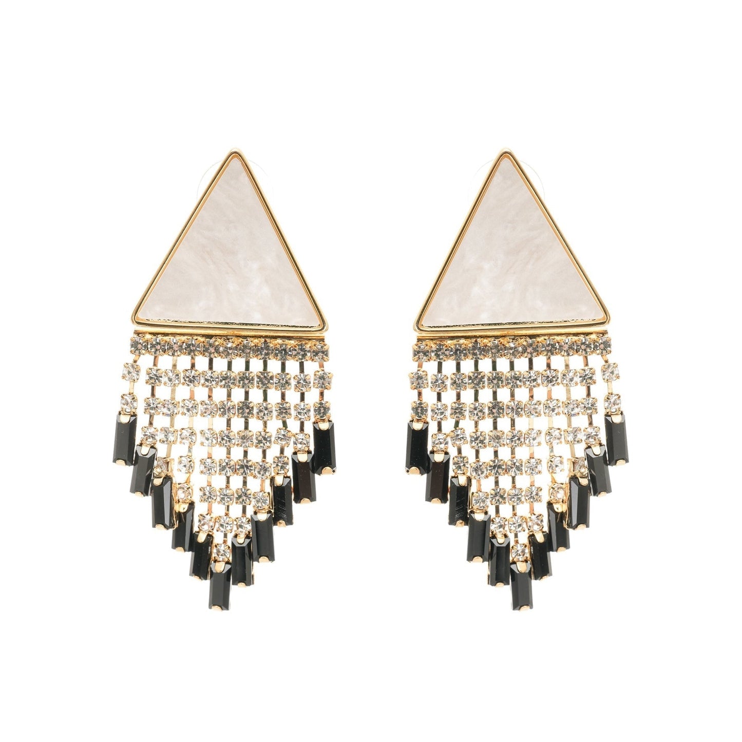 Lisette triangleshape fringed earrings