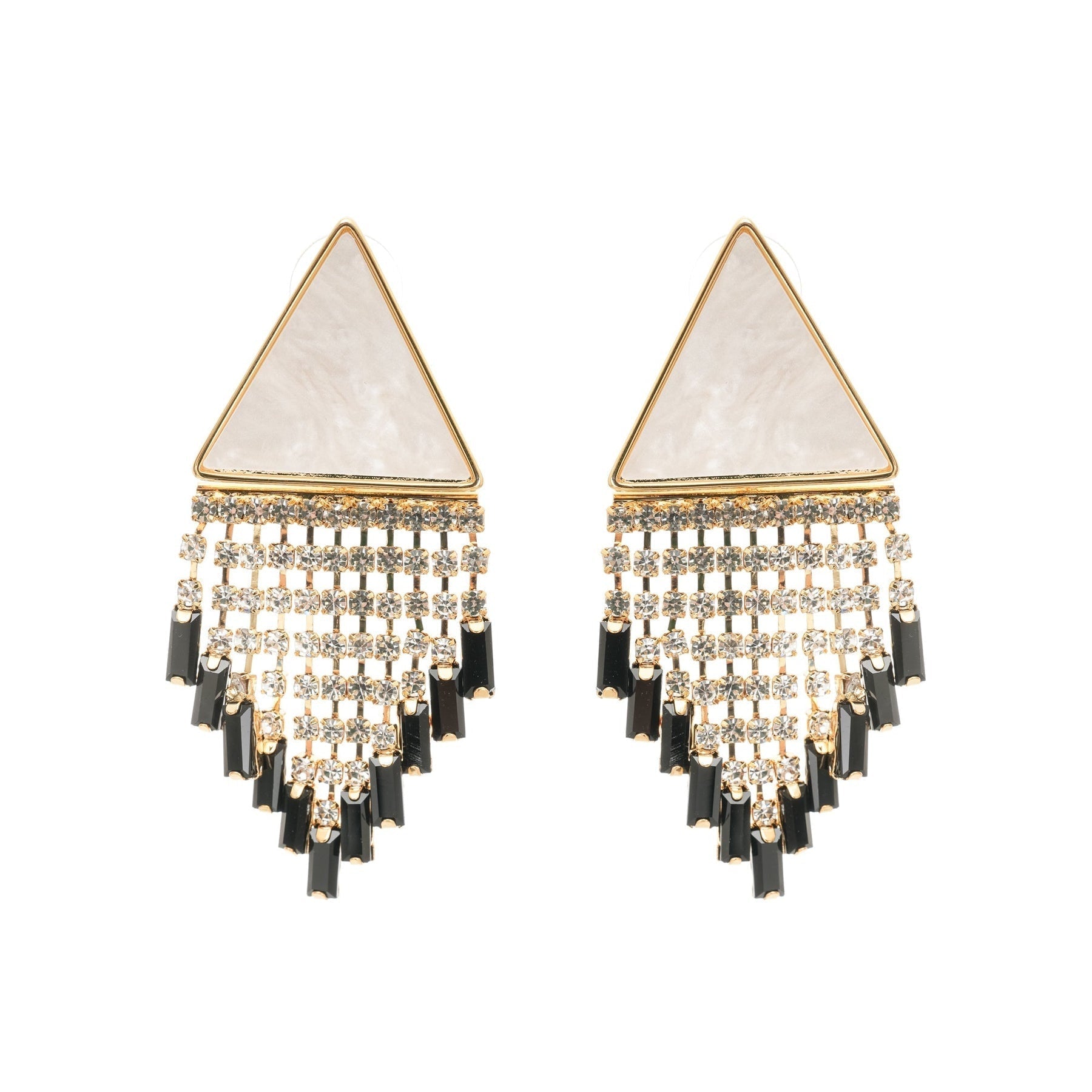 Lisette triangleshape fringed earrings
