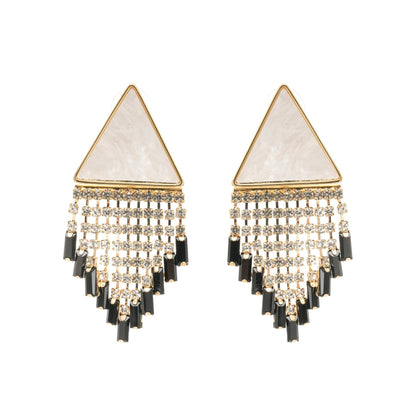 Lisette triangleshape fringed earrings