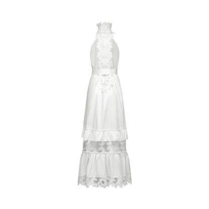 Neri white guipurelace midi dress