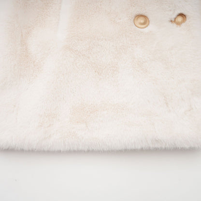 Chantal white fauxfur doublebreasted jacket