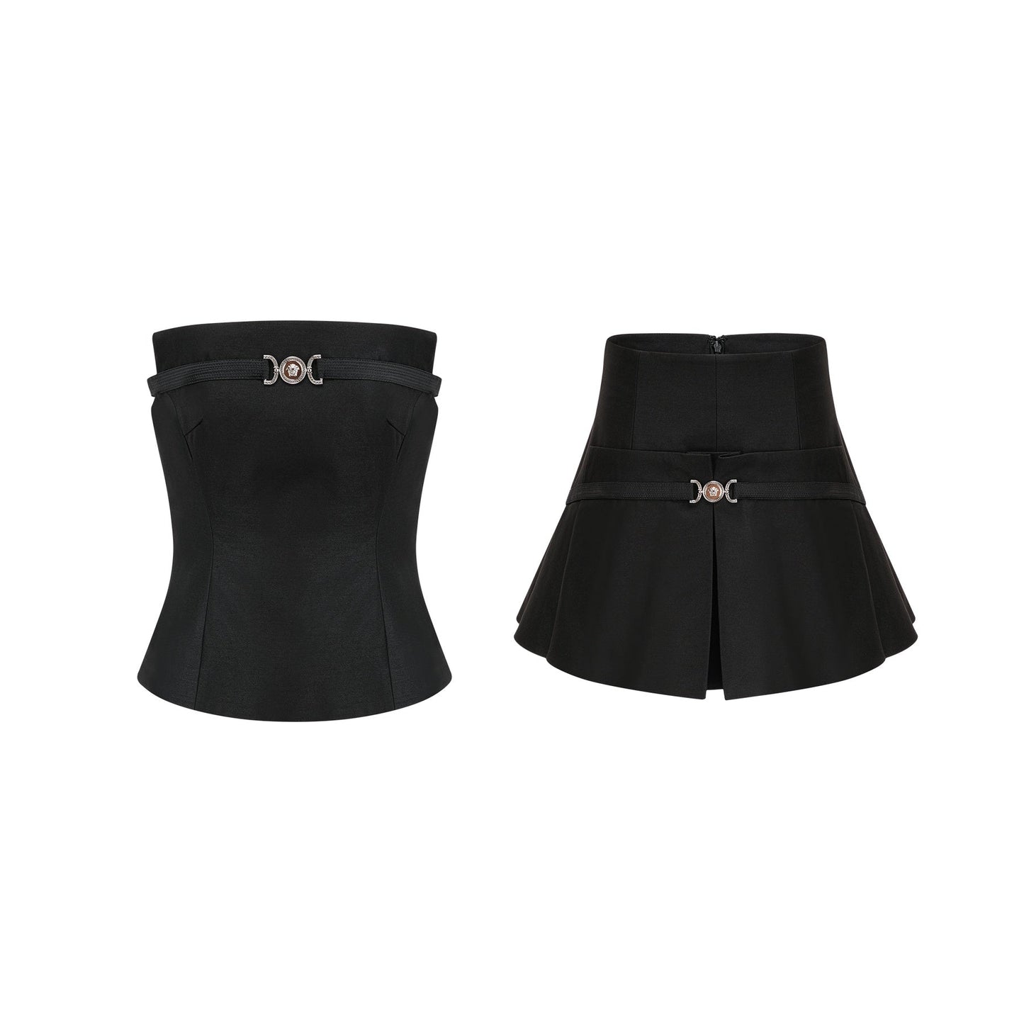 Margaux black top  skirt matching set
