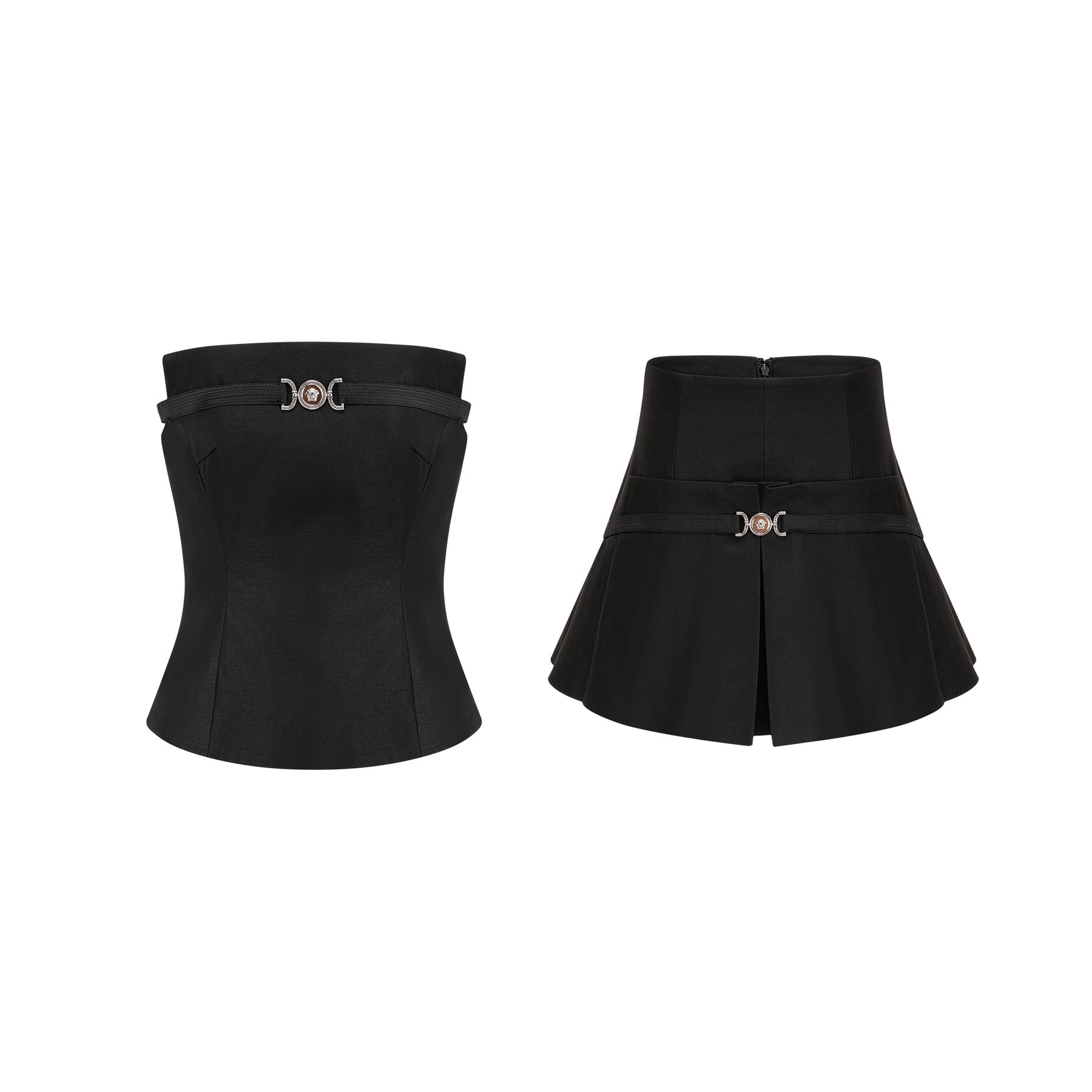 Margaux black top  skirt matching set