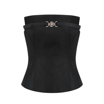 Margaux black top  skirt matching set