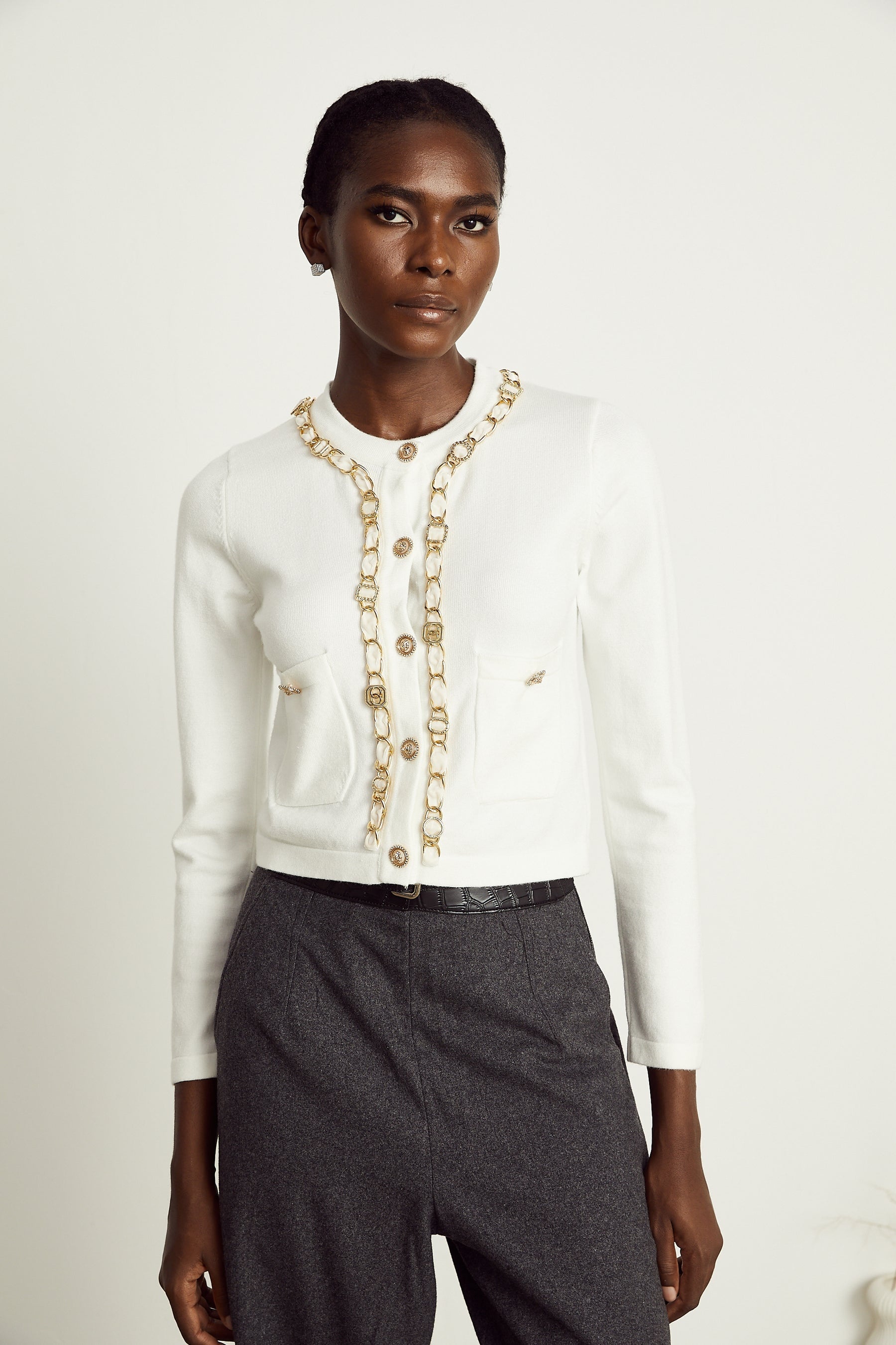 Karine chainlink knitted cardigan