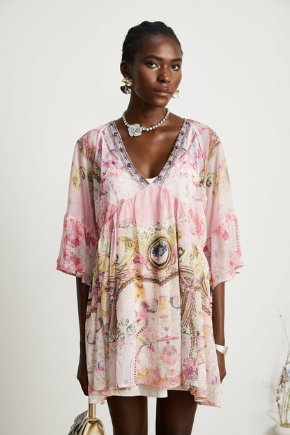 Camille patternprint flared mini dress