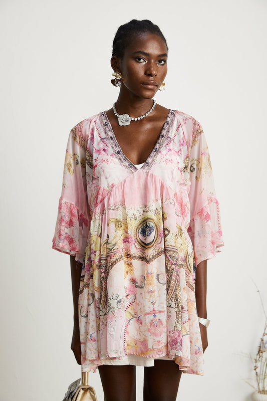 Camille patternprint flared mini dress