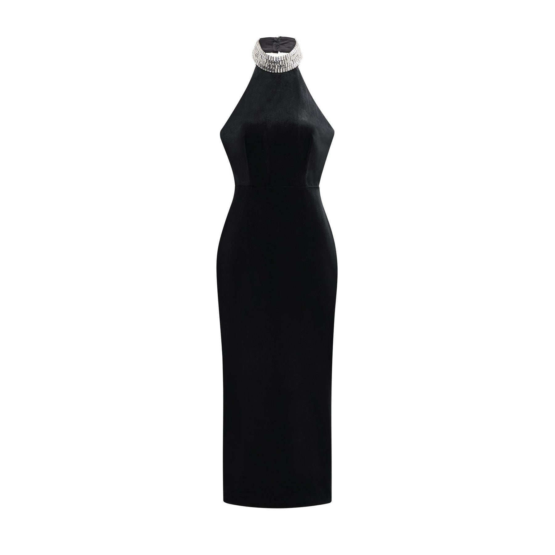 Caisa embellished turtleneck black dress