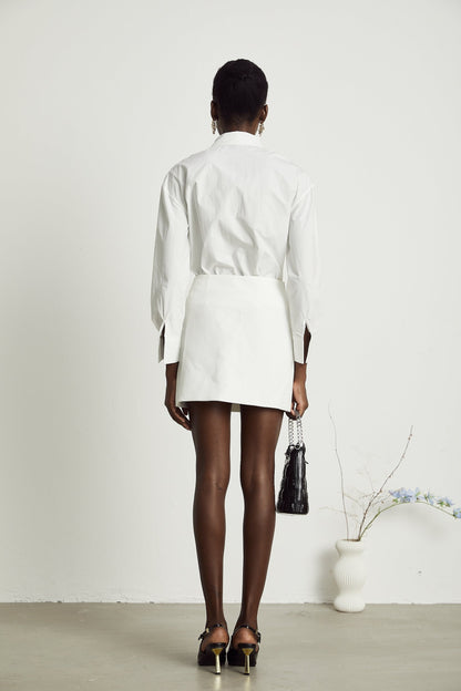 Rosalie white floral cutout shirt
