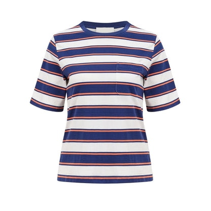 Jade stripeprint cotton Tshirt