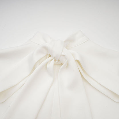 Magali bowtie fauxflower embellished sleeveless maxi dress in White