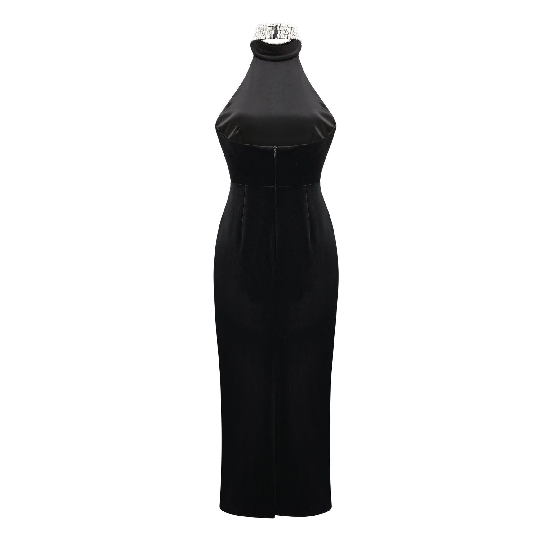 Caisa embellished turtleneck black dress