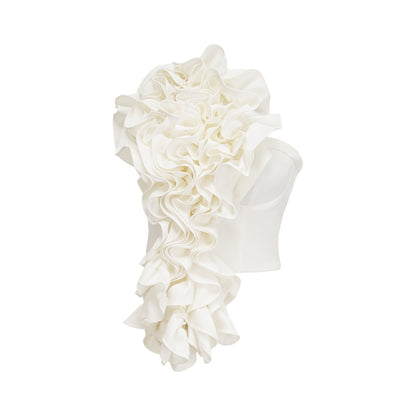 Lucie white floralapplique top