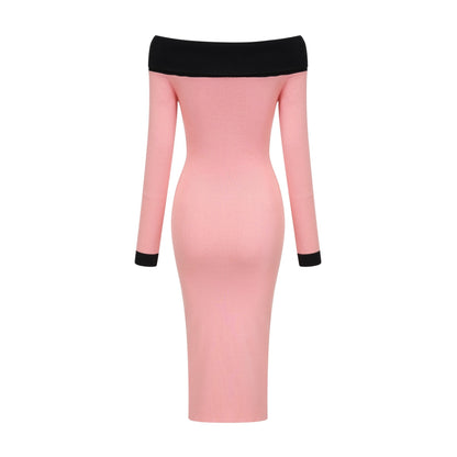 Carine pink midi dress