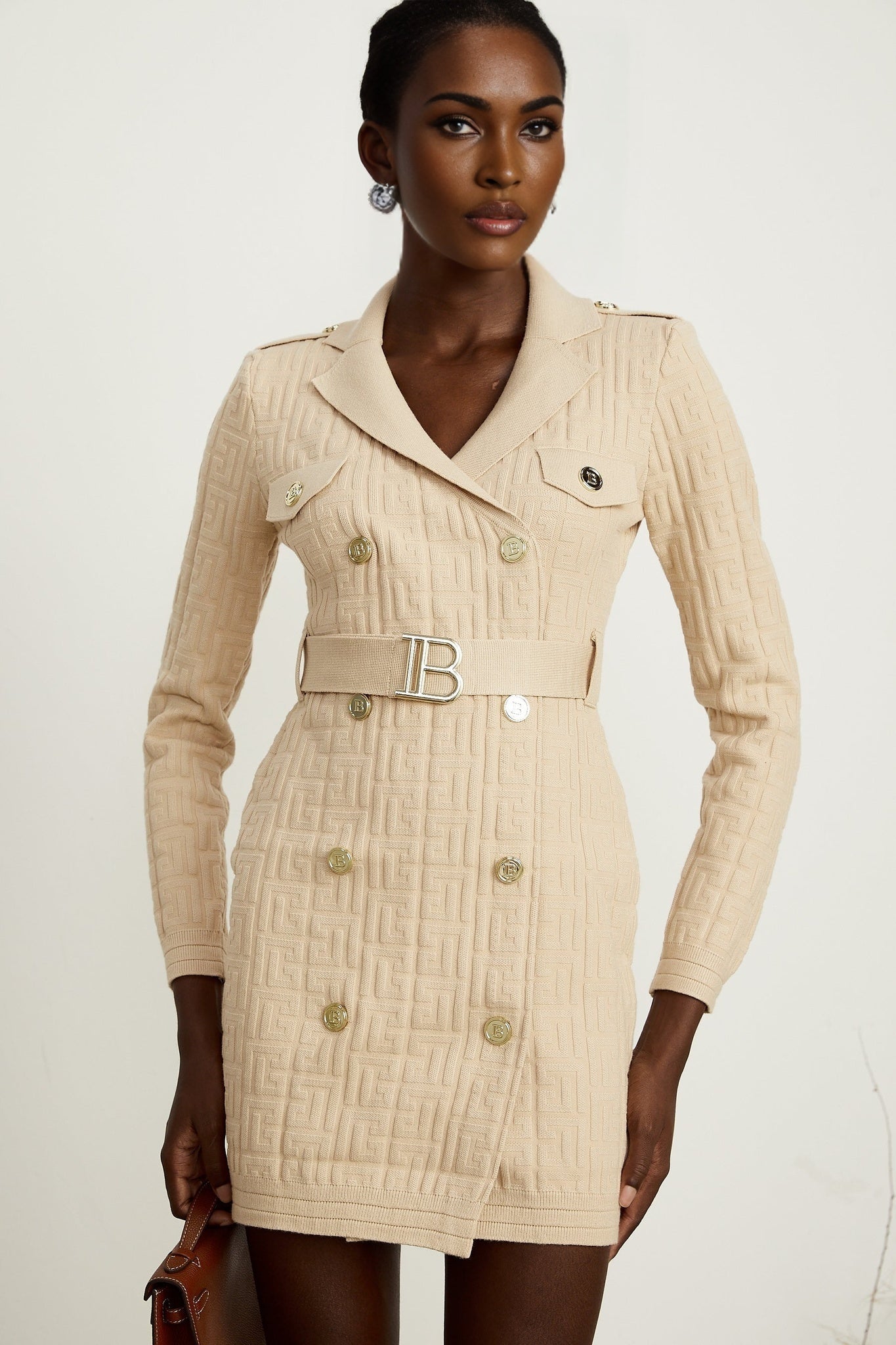 Clémence monogramjacquard knitted dress