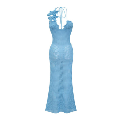 Diane crochet fauxflower embellished maxi dress