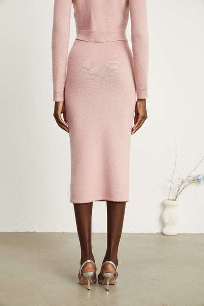 Renée pink embellished jacket  skirt matching set