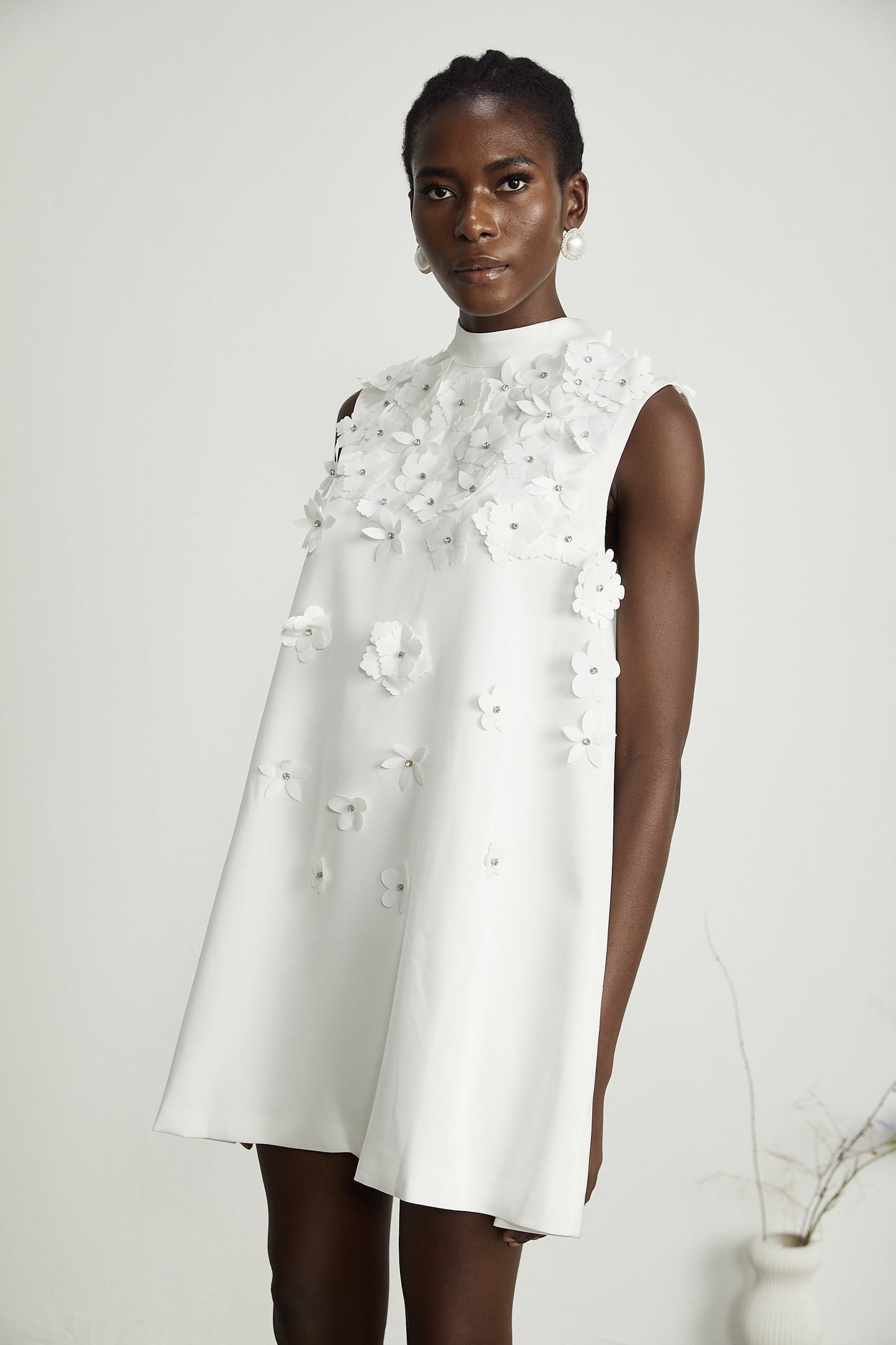 Genevieve fauxflower mini dress