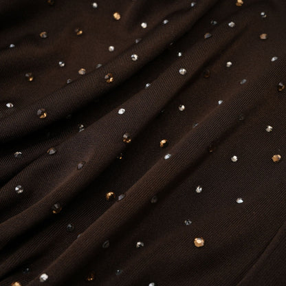 RoseSuzette brown crystalembellished bodysuit