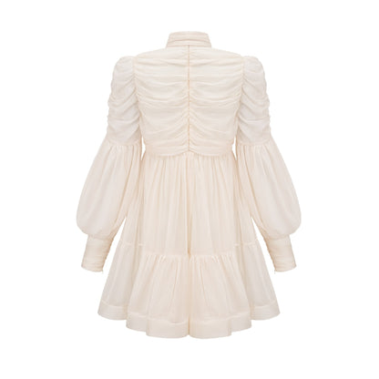 Thibaulte tuckdetail pleated tulle mini dress