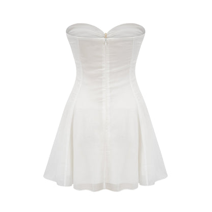 Émilienne cutout pleated offshoulder mini dress