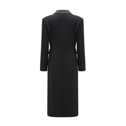 Black double breasted long coat named Eithne