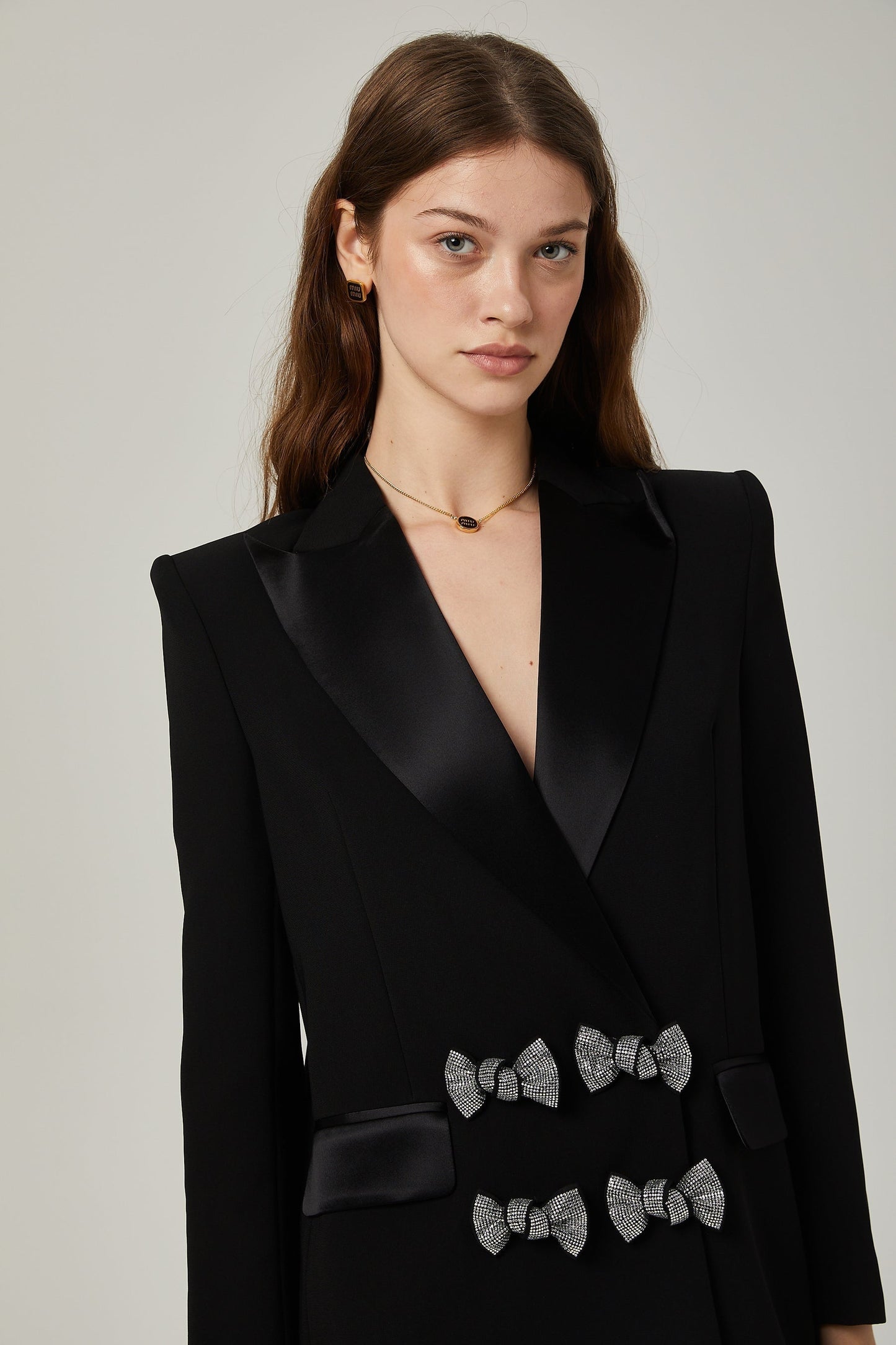 Thala crystalembellished bow blazer